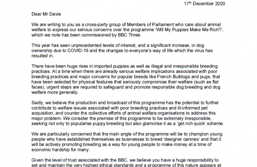 Letter to the BBC