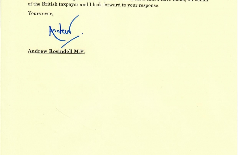 Letter to the Foreign Secretary
