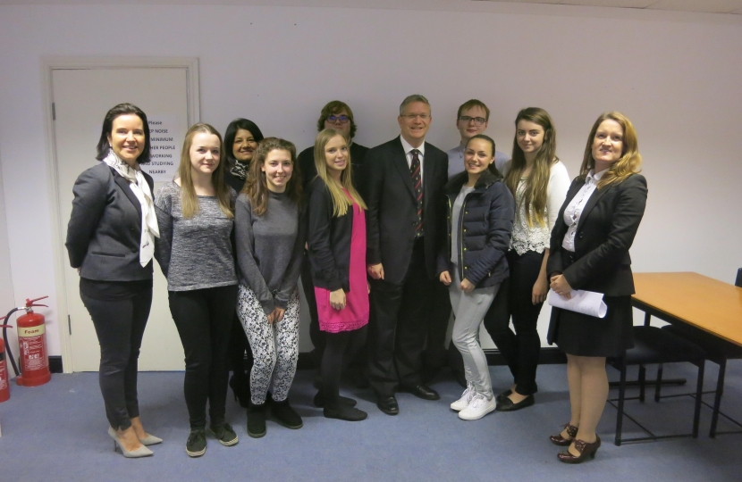 Andrew Rosindell M.P. with Middleton Murray students and staff
