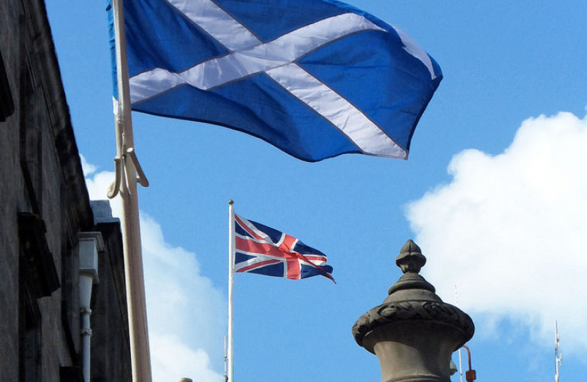Pictured: The Saint Andrew's Saltire flying along side the Union Jack