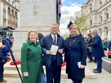 Pictured: Andrew Rosindell M.P. at the Cenotaph