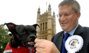 Pictured: Andrew Rosindell with dog